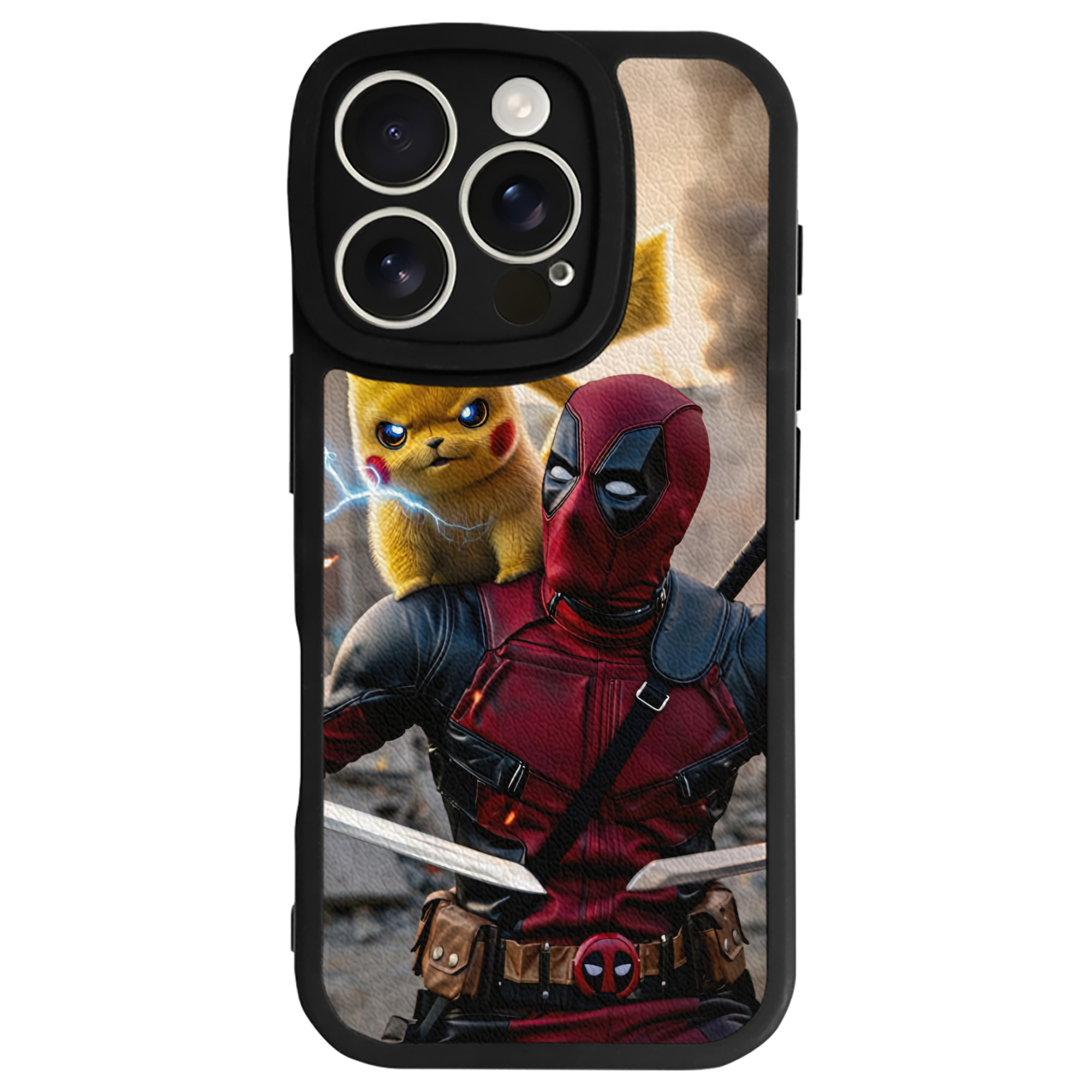 （画像用） Deadpool デッドプール 【iPhone 16シリーズ対応】シリコンスマホケース（レザー調） 材質：シリコン